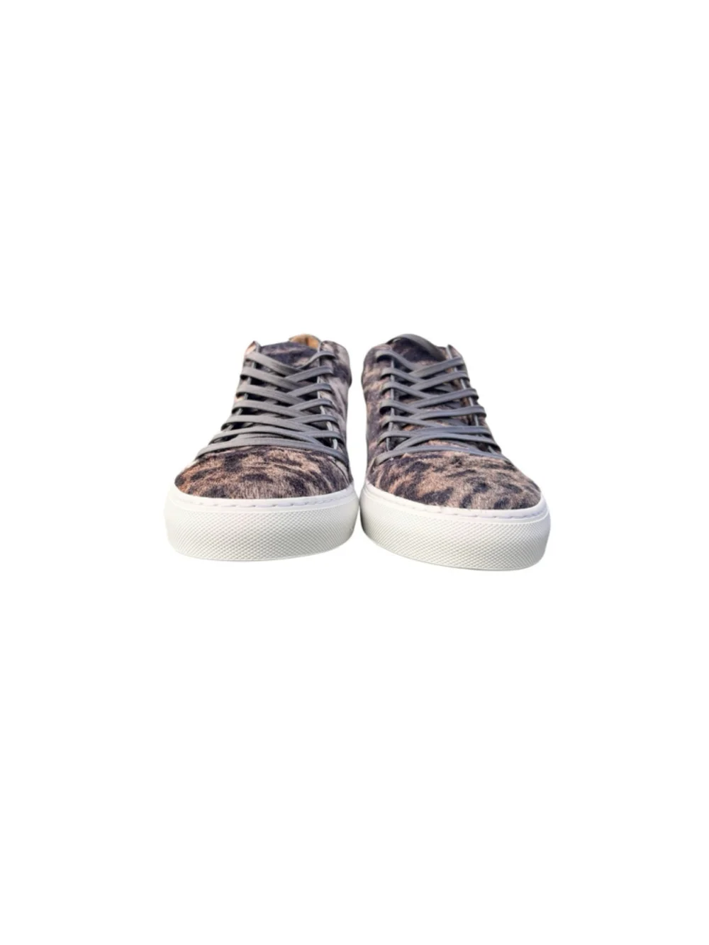 New John Varvatos Reed Calf Hair Animal Print Low Top Lace Up Sneaker Caper 10